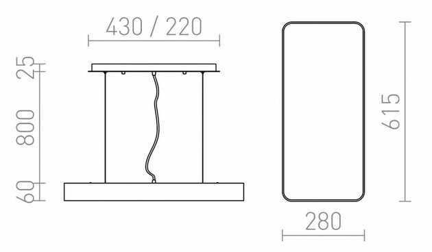 RENDL MENSA RC závěsná bílá 230V LED 36W 3000K R10584