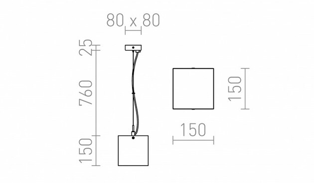 RENDL LUCIA 15x15 závěsná satinované sklo/chrom 230V G9 33W R10628