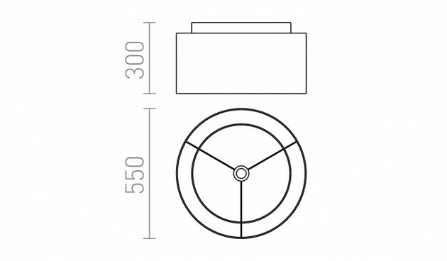 RENDL DOUBLE 55/30 stínidlo Polycotton bílá/bílé PVC max. 23W R11600