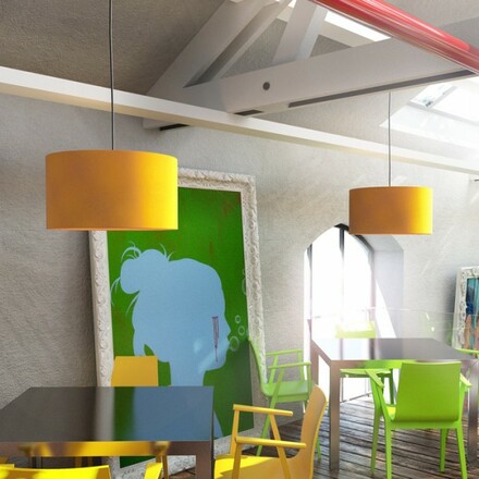 RENDL RON 55/30 stínidlo Chintz meruňková/bílé PVC max. 23W R11608