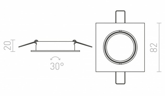 RENDL TOPIC SQ náklopná matný nikl 230V GU10 50W R11732