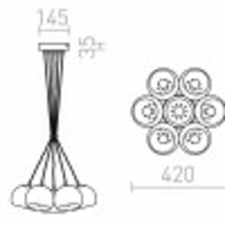 RENDL ASTROMET VII závěsná chrom 230V E27 7x42W R11761