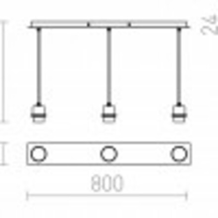 RENDL MORE 80 stropní závěsná základna matný nikl 230V E27 3x42W R11776