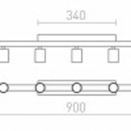 RENDL RALLONG V stropní základna chrom 230V E27 5x42W R11797