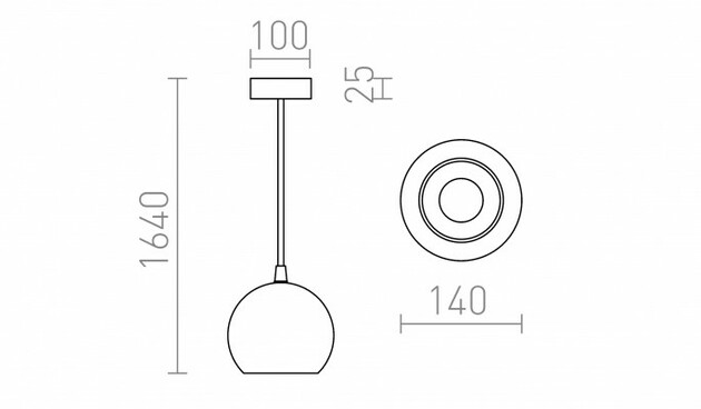 RENDL COPA závěsná opálové sklo 230V E27 28W R11823