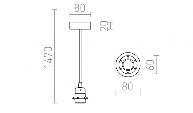 RENDL HEX závěsná sada SŠZ+ČK+ČCHO+BK1 230V E27 28W R11945