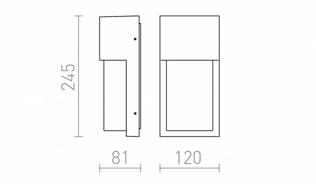 RENDL CHICAGO nástěnná antracitová 230V E27 18W IP44 R12018