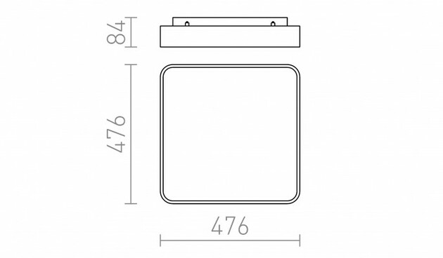 RENDL MENSA SQ 48 stropní bílá 230V LED 56W 3000K R12120