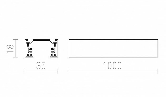 RENDL 1F 1m lišta černá 230V  R12255