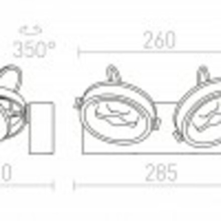 RENDL KELLY LED II nástěnná černá 230V LED 2x12W 24° 3000K R12335