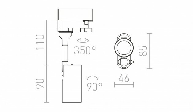 RENDL LOLLIPOP pro tříokr. lištu bílá 230V LED 8W 40° 3000K R12412