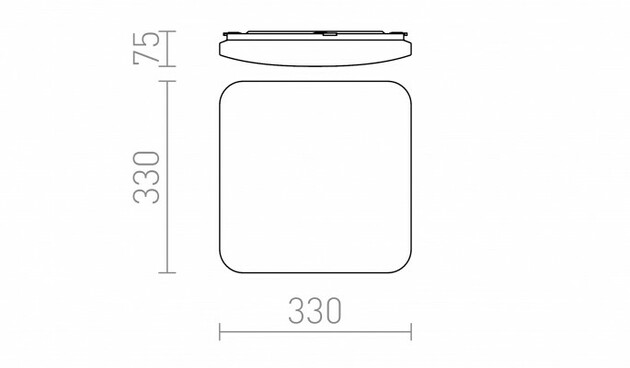 RENDL SEMPRE SQ 33 senzor stropní mléčný akryl 230V LED 24W 3000K R12440