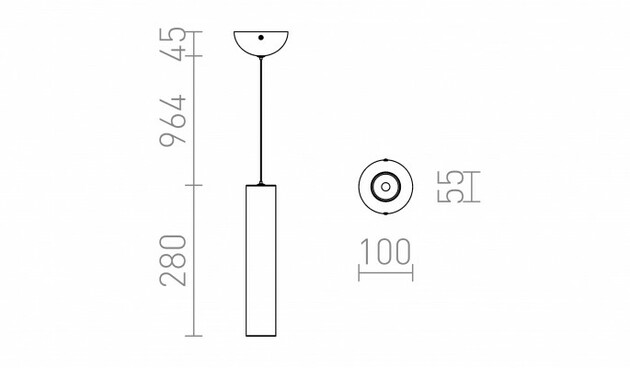RENDL RIGA 28 závěsná bílá 230V LED 9W 38° 3000K R12458