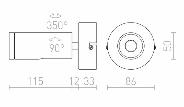 RENDL BOGARD I nástěnná matný nikl 230V LED 5W 40° 3000K R12502
