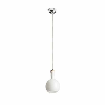 RENDL PULIRE RD závěsná opálové sklo/dřevo/chrom 230V E14 28W R12664