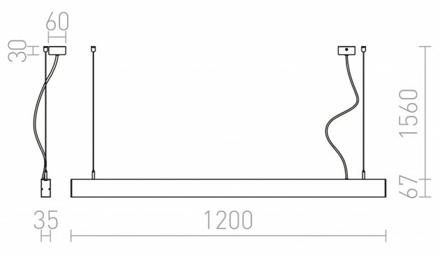 RENDL PESANTE 35 závěsná černá 230V LED 40W 3000K R12719