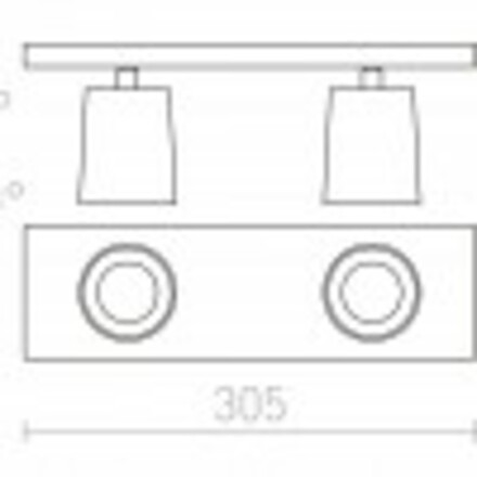 RENDL KENNY II přisazená bílá/černá 230V GU10 2x35W R12915