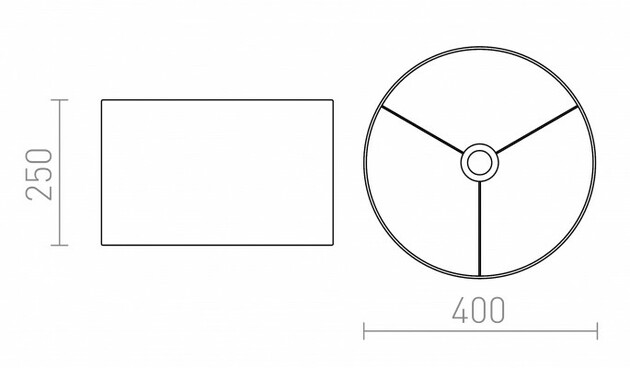 RENDL RON 40/25 stínidlo Polycotton černá/bílé PVC max. 23W R13050