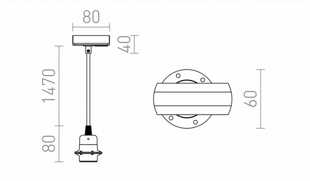 RENDL ELISA pro jednookr. lištu ČA1+ČK+ČCHO 230V E27 28W R13204