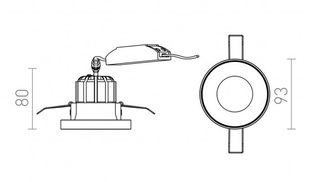 RENDL SHARM PLUS zápustná černá 230V LED 10W 24° 3000K R13231