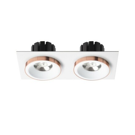 RENDL SHARM SQ II zápustná bílá měď 230V LED 2x10W 24° 3000K R13255