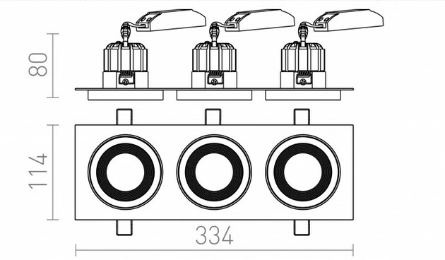 RENDL SHARM SQ III zápustná hnědá/perleťová zlatá 230V LED 3x10W 24° 3000K R13262