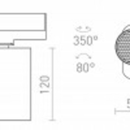 RENDL FORZA pro tříokr. lištu černá 230V LED GU10 10W R13353