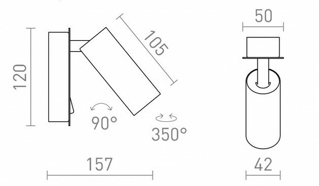 RENDL TAPIO I SQ nástěnná černá 230V LED 4.5W 3000K R13423