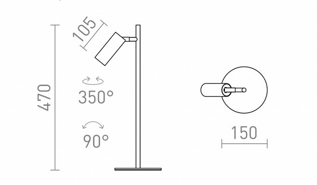 RENDL TAPIO stolní černá 230V LED 4.5W 3000K R13429