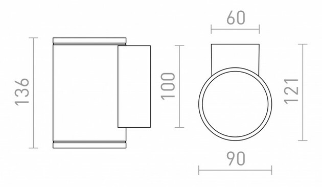RENDL LIZZI I nástěnná antracitová 230V GU10 35W IP54 R13508