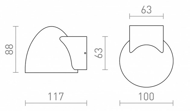 RENDL BOURDON nástěnná antracitová 230V GU10 35W IP54 R13559