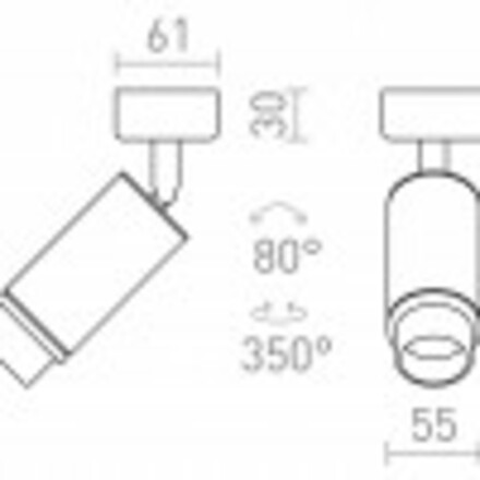 RENDL OPTIMUS stropní černá 230V LED GU10 9W 10 50° R13780