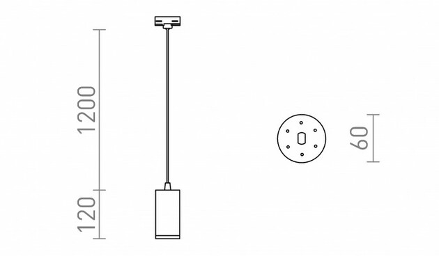 RENDL BELENOS pro tříokr. lištu závěsná černá 230V LED GU10 9W R13858