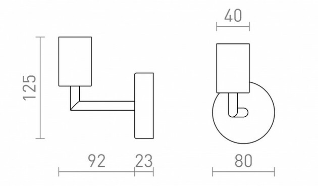 RENDL ARAQ nástěnná česaná mosaz/černá 230V E27 42W R13890