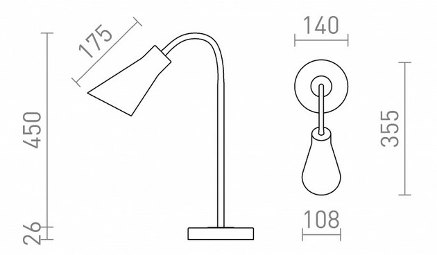 RENDL ANIKA stolní matná bílá matný nikl 230V E27 40W R13905