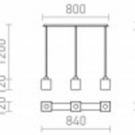 RENDL DADOS III 80 závěsná opálové sklo/matný nikl 230V E27 3x11W R14021