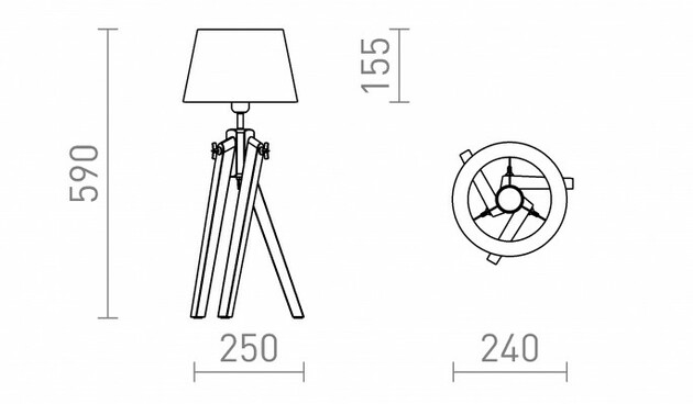 RENDL AMBITUS/ALVIS 24 stolní krémově bílá bambus 230V E27 7W R14040
