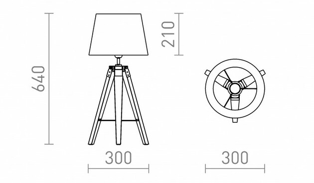 RENDL ALVIS/AMBITUS 30 stolní Polycotton bílá/bambus 230V E27 11W R14041