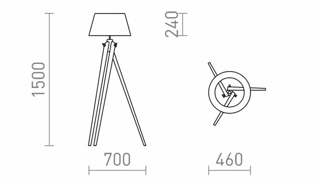 RENDL AMBITUS 46 stojanová krémově bílá bambus 230V E27 11W R14043