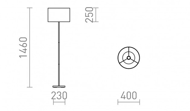 RENDL NYC/RON 40/25 stojanová Polycotton bílá/chrom 230V E27 11W R14079