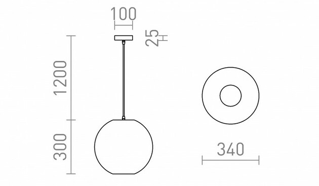 RENDL COSIR 34 závěsná černá 230V E27 15W R14106