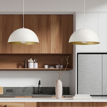 RENDL GLADYS 40 závěsná bílá/zlatá 230V E27 30W R14112