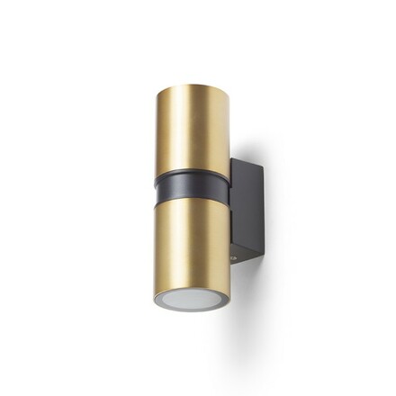 RENDL MANO nástěnná česaná mosaz/černá 230V GU10 2x8W IP54 R14127
