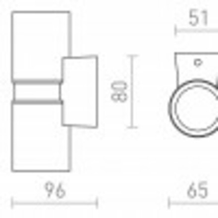 RENDL MANO nástěnná černá/česaná mosaz 230V GU10 2x8W IP54 R14128