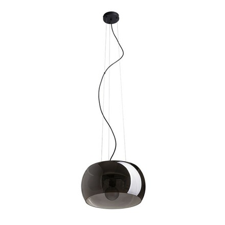 RENDL AMANDA závěsná matná černá kouřové sklo 230V E27 3x15W R14136