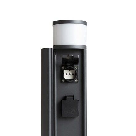 RENDL JEAN 50 stojanová lampa se zásuvkami antracitová 230V G9 5W IP54 R14173