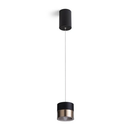 RENDL JUNIPER závěsné svítidlo stahovatelná černá/zlatá 230V LED 15W 30° 3000K R14219