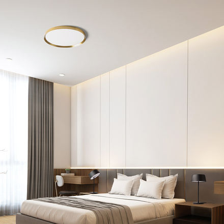 RENDL SOLEN LED přisazené svítidlo, kruhové česaná mosaz R14310