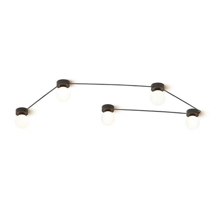 RENDL VELA V stropní svítidlo černá opálové sklo 230V G9 5x6W R14387