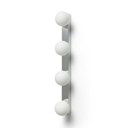 RENDL DOMINO IV nástěnné svítidlo chrom/opálové sklo 230V G9 4x6W IP44 R14390